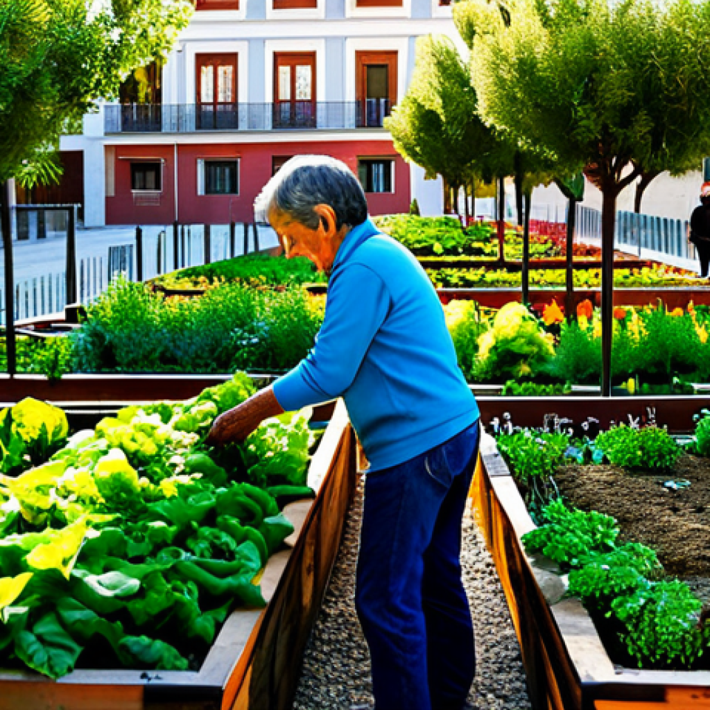 환경보호 분야 최신 트렌드 - Urban Garden**

"A vibrant urban garden in Madrid, Spain. Various vegetables and herbs are growing i...