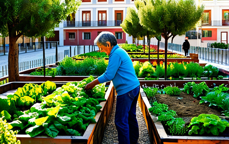 환경보호 분야 최신 트렌드 - Urban Garden**

"A vibrant urban garden in Madrid, Spain. Various vegetables and herbs are growing i...