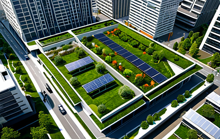 환경 전문가 이직 성공 사례 - Sustainable Urban Planning**

"Aerial view of a modern, eco-friendly city, with green roofs, solar p...
