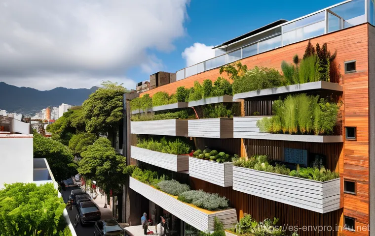 환경보호 관련 산업 변화와 전망 - **Prompt:** "A vibrant, sunny street scene in a modern Latin American city, featuring a family on th...