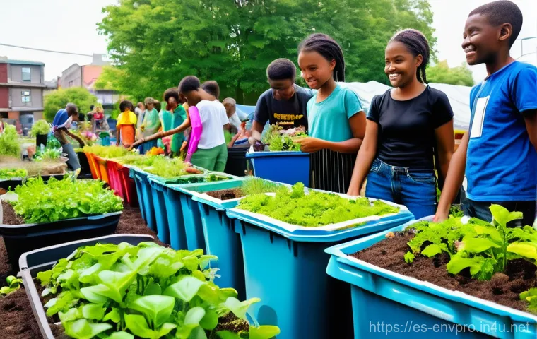환경보호전문가의 성공적인 프로젝트 - **"Community Transformation: From Waste to Green Oasis"**
    A vibrant, sunlit scene depicting a di...